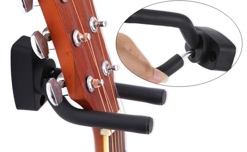 CC CAIHONG Guitar Hanger Wall Mount 4 Pack, Guitar Holder Wall Mount Hook Stand Display with Screws - Easy to Install - Fits All Size Guitars, Bass, Mandolin, Banjo, Ukulele - Image 5